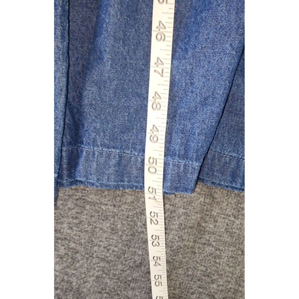 Vermont Country Store Denim Pintuck Jumper Woman's 1X Sleeveless Blue - Picture 7 of 7